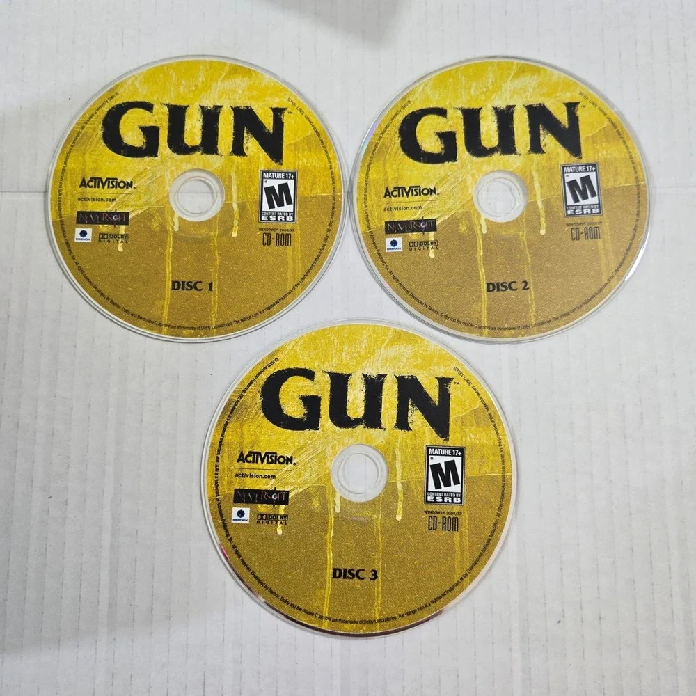 GUN PC Game 2005 3 Disc Set Neversoft Activision Vintage Western (CIB)